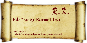 Rákosy Karmelina névjegykártya